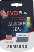 Samsung EVO Plus <MB-MC32GA/RU/APC> microSDHC Memory Card 32Gb Class10 UHS-I U1+ microSD--> SD Adapter
