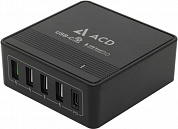ACD <ACD-P605U-V1B> Зарядное устройство USB (Вх. AC100-240V, Вых.DC5/9/12/15/20V, 60W, 4xUSB+USB-C)