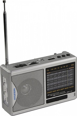 Hyundai <H-PSR160> Радиоприёмник (FM/AM, USB, microSD, 3xAA, фонарь)