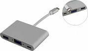Кабель-адаптер USB-C -> VGA(15F) + USB3.0+USB-C port